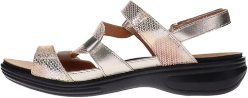 Revere Emerald 3 Women’s Sandals - Premium Soft Leather, Adjustable Straps & Contoured Footbed - Orthotic Arch Support for Stylish Comfort & All-Day Wear Mixed Metallic 11-11.5 M US in Kuwait