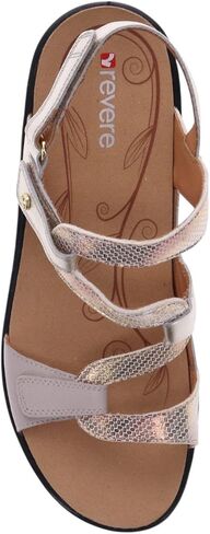 Revere Emerald 3 Women’s Sandals - Premium Soft Leather, Adjustable Straps & Contoured Footbed - Orthotic Arch Support for Stylish Comfort & All-Day Wear Mixed Metallic 11-11.5 M US in Kuwait