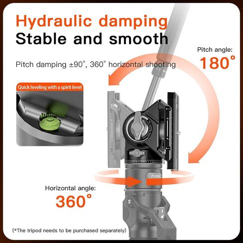 COMAN V5 Fluid Head, Panoramic Tripod Head with Quick Release Plate for DJI RS Manfrotto, Video Fluid Head for Tirpod Monopod DSLR Camera, Max Load 22lb/10kg in Saudi Arabia