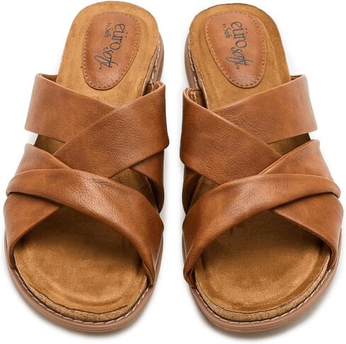 EuroSoft Women's Eirene Slide Sandal, Luggage, 7.5 in Saudi Arabia