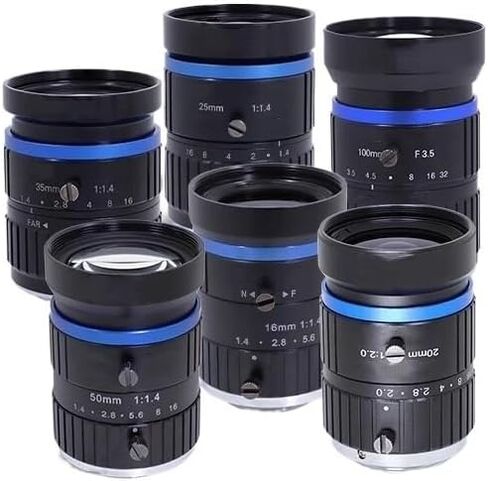 Lens Large Aperture 1 inch C-Mount Camera Lens 100mm 16mm 20mm 25mm 35mm 50mm Fixed Focus Machine Vision Lens(16mm) in Kuwait