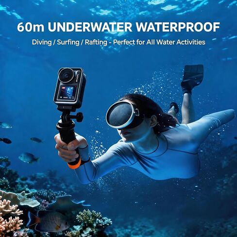 Diving Kit for DJI osmo Action 6, 60M/196FT Waterproof Housing + Buoyancy Handle + Anti-Fog Inserts for Underwater Shooting DJI Action 6 Protective Accessories in Kuwait