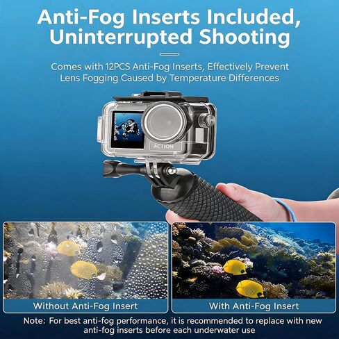 Diving Kit for DJI osmo Action 6, 60M/196FT Waterproof Housing + Buoyancy Handle + Anti-Fog Inserts for Underwater Shooting DJI Action 6 Protective Accessories in Kuwait