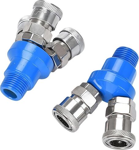 2 قطعة 1/2 "2 طريقة ذكر + 1/2" 3 طريقة ذكر مستديرة سريعة الاتصال خرطوم الهواء الفاصل مقرنة كتلة متعددة in Kuwait