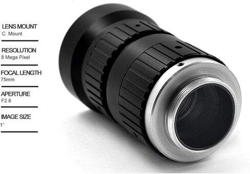 Microscope Camera, HD 8MP CCTV Lens 75mm C Mount Manual Iris F2.8 Aperture 1" Image Formate Security Camera Industrial in Saudi Arabia