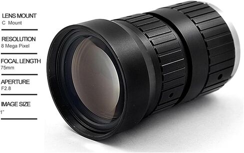 Microscope Camera, HD 8MP CCTV Lens 75mm C Mount Manual Iris F2.8 Aperture 1" Image Formate Security Camera Industrial in Saudi Arabia