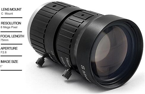 Microscope Camera, HD 8MP CCTV Lens 75mm C Mount Manual Iris F2.8 Aperture 1" Image Formate Security Camera Industrial in Saudi Arabia