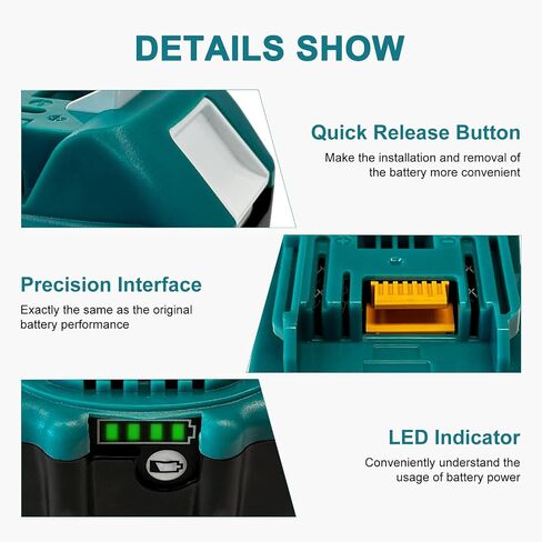 DZEKO 8Ah Replacement Battery for Makita 18V Power Tools and Chargers Compatible with BL1830 BL1840 BL1850 BL1860 (2 Packs) in Kuwait