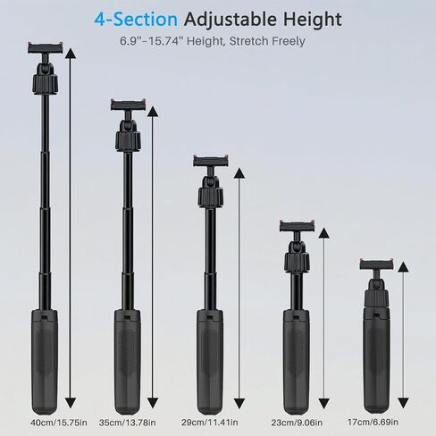 15.75'' Reinforced Selfie Stick Tripod for DJI Osmo Action 6/Nano | 3-Keel Enhanced Extendable Tripod, N55 Magnetic Mount, Ultra Light Portable Vlogging Pole Handle Grip for Travel Shooting in Saudi Arabia