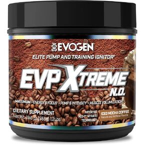 Evogen EVP Xtreme NO Pre-Workout for Men & Women | Sour Candy | 40 Servings | Arginine nitrate, L-citrulline, beta-alanine, creatine and coconut water; caffeine and yohimbe for energy and pumps in Saudi Arabia