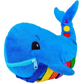 Buckle Toys, Bubbly Narwhal Plush Learning Toy, Develop Fine Motor Skills | Montessori Learning Activity Travel Toy for Toddlers, Develop Motor Skills and Problem Solving in Kuwait