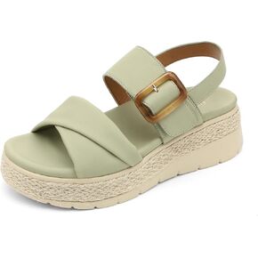 UBFEN Womens Low Wedge Platform Sandals Espadrille Orthopedic Arch Support | Cushion Insole, Comfortable for Walking, Adjustable Strap, 2 Inches Platform Heel Height, Dressy for Vacation, Travel, Dating in Saudi Arabia