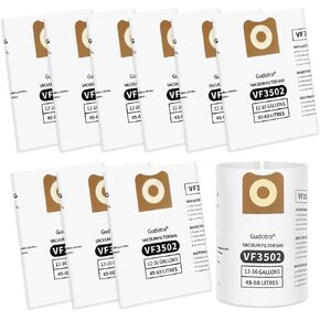 Gudotra 10 Packs VF3502 Vacuum Bags Replacement for Ridgid Vacuum Bags 12-16 Gallon Size A Replace Part 23743 WD1950 WD1956 WD1851 WD1850 WD1680 WD1450 WD1270 in Saudi Arabia