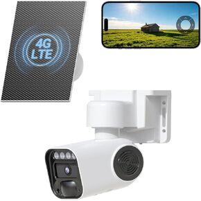 4G LTE Cellular Security Cameras Solar Powered No WiFi Needed Security Camera Outdoor Wireless Built-in eSIM Card 1080P HD Color Night Vision PTZ Live View Motion Detection 2-Way Audio in Saudi Arabia