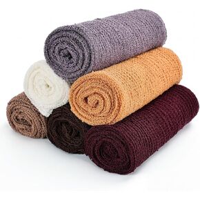6Pcs Newborn Stretch Photography Wraps Unisex Long Ripple Swaddle for Baby Growth Commemorative Photoshoot,Elegant Color in Saudi Arabia