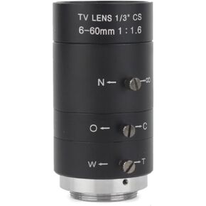 Microscope Camera, F1.6 6-60mm HD CCTV Zoom Lens Big View High Working Distance CS C Mount for Industrial CCD Video Microscope Camera in Saudi Arabia