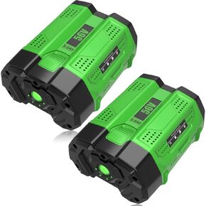 2Packs 5000mAh Replacement for EGO Battery Compatible with EGO 56V Battery | 5.0Ah Power+ Tools BA2800 BA4200 BA4200T CS1604 CS1804 CS1403 HT2400 LB6504 LB5804 LB6500 LB4800 PH1400 (Green) in Kuwait