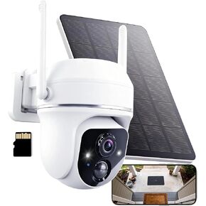 Goalake 3MP 2K Solar PTZ Security Camera, Battery Wireless Outdoor 360° View,AI Motion Detection,2-Way Talk,Spotlight Siren,IP65,No Monthly Fee,Cloud/up to 512GB SD Storage (Pre-Inserted a SD Card) in Saudi Arabia