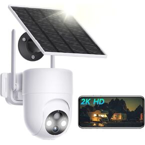 LIWAN Solar Security Camera Outdoor Wireless, 2.4G WiFi, Solar Powered | Surveillance Camera Outside, 2K Color Night Vision, PIR Detection, 2-Way Talk, 360°PTZ View in Saudi Arabia