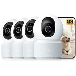 Anona Pano 4K UHD Indoor Camera, Pet/Dog/Baby Security Camera with Phone App, 360° Pan-Tilt, 2.4G/5G Dual-Band Wi-Fi 6, Auto-Tracking, Person/Pet/Baby Crying Detection, Privacy Mode, Two-Way Audio in Saudi Arabia