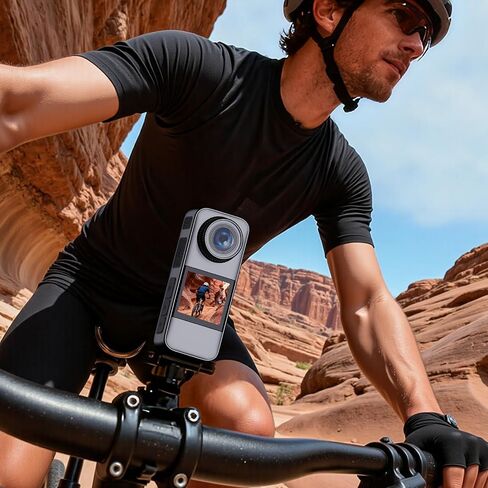 Action Camera with Dual Color Screen,Body Waterproof Camera Suitable for Travel Motorcycle Helmet Cameras, Equipped with 32GB Card, 2 Batteries, and Various Installation Kits in Kuwait
