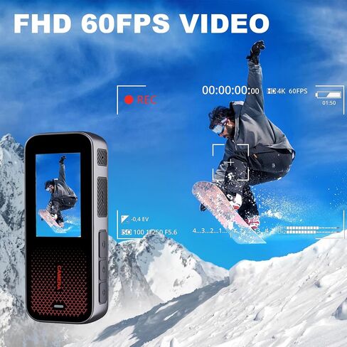 Action Camera with Dual Color Screen,Body Waterproof Camera Suitable for Travel Motorcycle Helmet Cameras, Equipped with 32GB Card, 2 Batteries, and Various Installation Kits in Kuwait