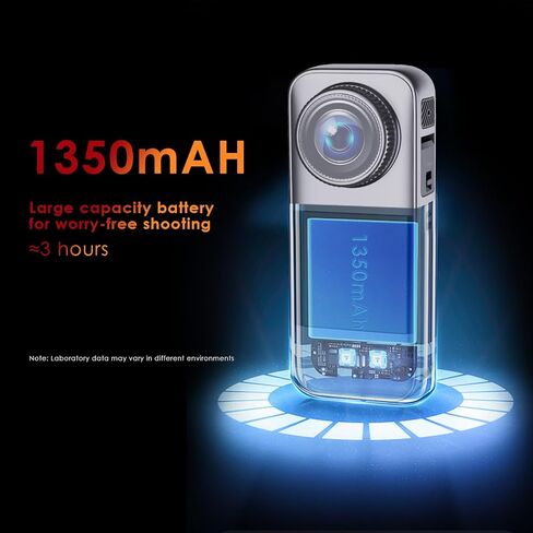 Action Camera with Dual Color Screen,Body Waterproof Camera Suitable for Travel Motorcycle Helmet Cameras, Equipped with 32GB Card, 2 Batteries, and Various Installation Kits in Kuwait