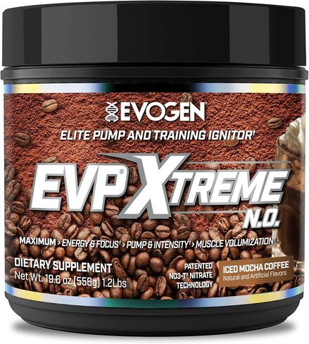 Evogen EVP Xtreme NO Pre-Workout for Men & Women | Sour Candy | 40 Servings | Arginine nitrate, L-citrulline, beta-alanine, creatine and coconut water; caffeine and yohimbe for energy and pumps in Saudi Arabia