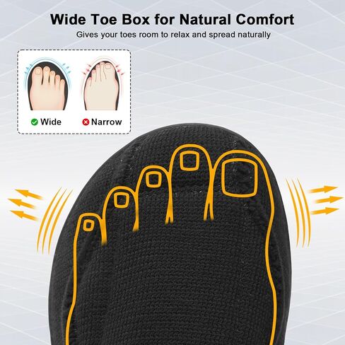 JOINFREE Women Men House Slippers Indoor Slip On Wide Fit Diabetic Shoes Adjustable, Non-Slip Cozy Comfort Home Slippers Shoes for Swollen Feet, Edema, Elderly, Preganant Black Size 10 in Saudi Arabia