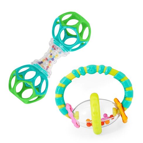 Bright Starts Baby Toy, Grab & Spin Rattle & BPA-Free Teether (3 Months+) + Oball Shaker Rattle (Newborn+) in Kuwait