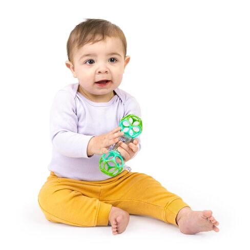 Bright Starts Baby Toy, Grab & Spin Rattle & BPA-Free Teether (3 Months+) + Oball Shaker Rattle (Newborn+) in Kuwait