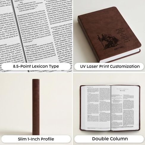 Personalized ESV Gift Bible for Men with Knight Design, Name Engraved Brown TruTone English Standard Version, Custom Christian Gift for Baptism, Graduation, Confirmation and Devotion in Kuwait