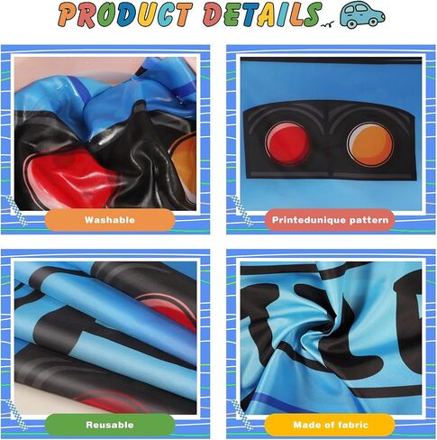 Blue Bus Birthday Banner, Bus Backdrop for Birthday Decorations | Blue Bus Themed Backdrop for Birthday Party Decorations, Photo Booth Props, Door and Wall Decorations in Saudi Arabia