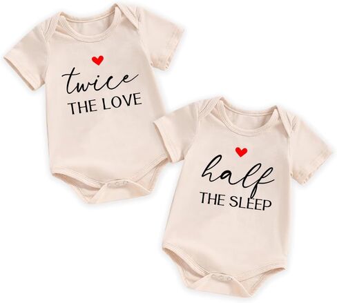 Twins Baby Reveal Romper Cute Saying Infant Bodysuit Boho Clothes Pregnancy Announcement Gender Neutral in Saudi Arabia