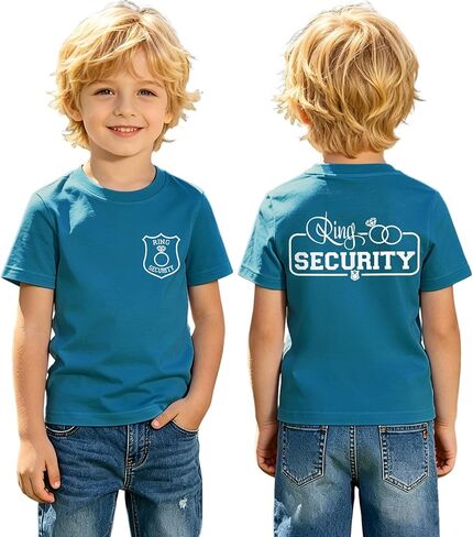 Ritatte Toddler Ring Bearer Shirt Kids Boys Wedding Ring Security T-Shirt Badge Graphic Bridal Party Tees Tops Summer Clothes in Kuwait