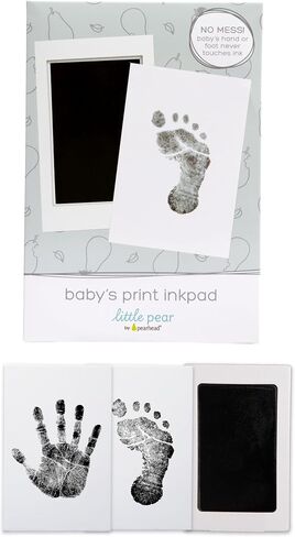 إطار تذكاري مطبوع عليه صورة Little Pear Baby | تتضمن وسادة حبر وبطاقتين، تحمل صورة مقاس 4 × 6 بوصة، أو حامل أو شاشة عرض على الحائط، أو هدية استقبال المولود الجديد أو التسجيل in Kuwait
