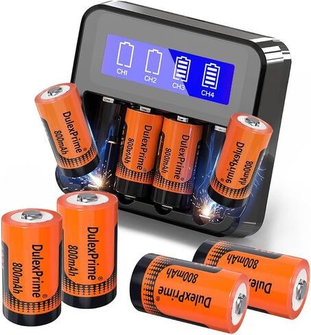 8-Pack123A Rechargeable Ni-MH Batteries and LCD Charger for Arlo VMS3130 VMC3030 3200 3330 3430 3530 Security Cameras, Alarm System, Flashlight in Kuwait