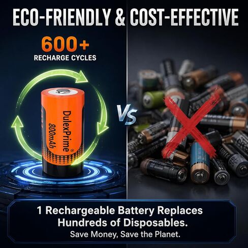 8-Pack123A Rechargeable Ni-MH Batteries and LCD Charger for Arlo VMS3130 VMC3030 3200 3330 3430 3530 Security Cameras, Alarm System, Flashlight in Kuwait