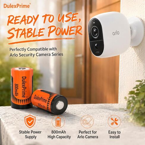 8-Pack123A Rechargeable Ni-MH Batteries and LCD Charger for Arlo VMS3130 VMC3030 3200 3330 3430 3530 Security Cameras, Alarm System, Flashlight in Kuwait