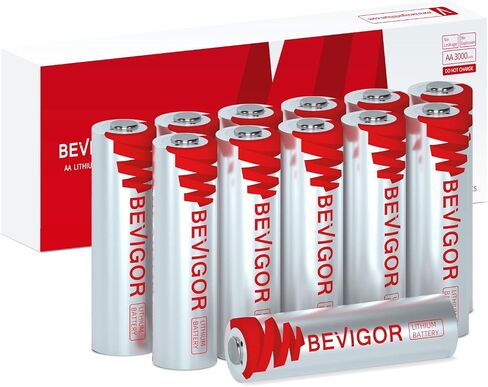 BEVIGOR AA Lithium Batteries 12Pack Ultra, 3500mAh 1.5V Double A Lithium Battery, Longer Lasting AA Batteries for Blink Smart Lock Deadbolt, Alarm System, High-Tech Devices,【Non-Rechargeable】 in Kuwait