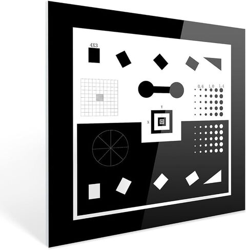 Camera Resolution Test Chart, Lens Focus Adjustment Card, 90% Light Transmittance, Nanoscale Pattern Processing and Precision Up to ±5um, Stable Calibration, for Camera Lenses, Microscopes in Saudi Arabia