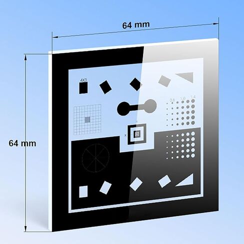 Camera Resolution Test Chart, Lens Focus Adjustment Card, 90% Light Transmittance, Nanoscale Pattern Processing and Precision Up to ±5um, Stable Calibration, for Camera Lenses, Microscopes in Saudi Arabia
