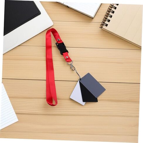 Levemolo 2pcs White Balance Grey Cards Photography Exposure Checker with Neck Strap for DSLR and Video Cameras Black White Grey Calibration in Saudi Arabia