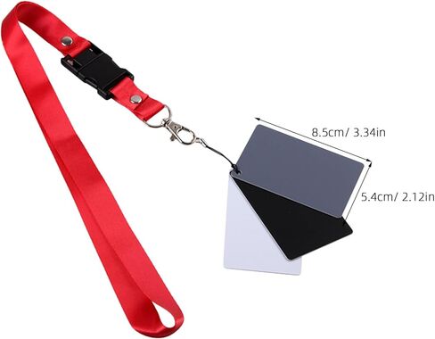 2pcs White Balance Card Set with Black Grey and White Exposure Photography Cards with Black Neck Lanyard for Videography and Studio Lighting in Saudi Arabia