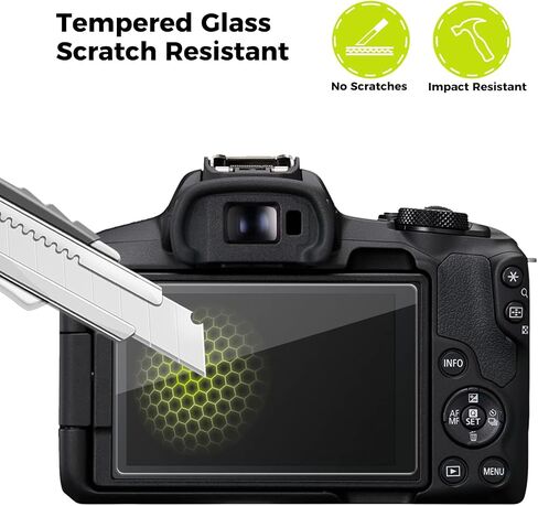 4-Pack for Canon EOS R50 EOS R8 EOSR50 Camera Screen Protector,0.3mm Ultra-Thin 9H Hardness Tempered Glass, Full Coverage, LCD Display Film, HD Clear, Anti-Scratch, Bubble-Free in Saudi Arabia