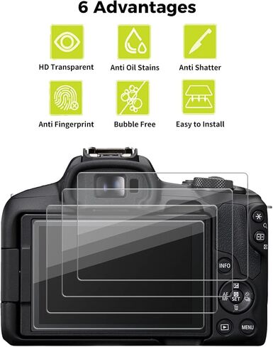 4-Pack for Canon EOS R50 EOS R8 EOSR50 Camera Screen Protector,0.3mm Ultra-Thin 9H Hardness Tempered Glass, Full Coverage, LCD Display Film, HD Clear, Anti-Scratch, Bubble-Free in Saudi Arabia