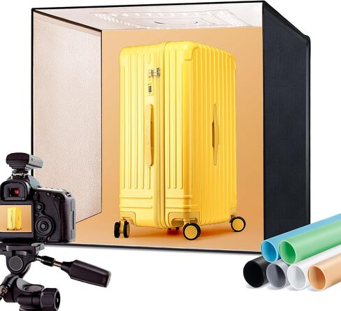 24W Light Box with Adapter, 16"x12" Lightbox for Product Photography | Dimmable LED Lights(CRI>97, 5500K), 6 Anti-Wrinkle Backdrops, Multi-Angle Shooting, Portable&Quick Setup, Unique Front Cover in Kuwait