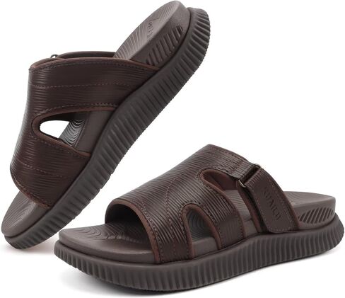 KuaiLu Womens Sandals Brown-CP Size 8 | Relief Plantar Fasciitis Comfort Thick Cushion in Saudi Arabia