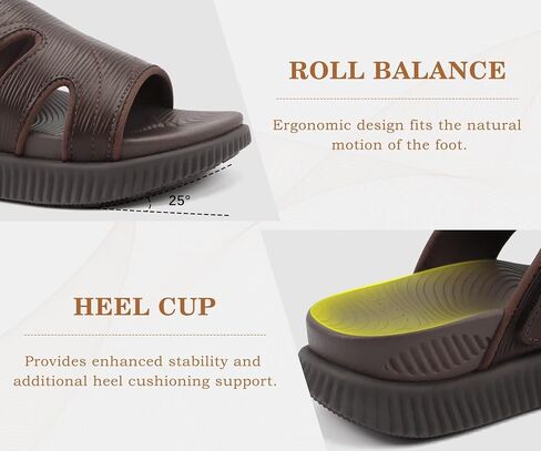 KuaiLu Womens Sandals Brown-CP Size 8 | Relief Plantar Fasciitis Comfort Thick Cushion in Saudi Arabia