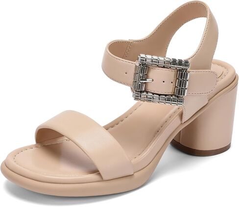Women's Wide Width Heeled Sandals with Block Heels | 3 Inch Chunky Heel Opened Toe Dress Shoes with Ankle Strap for Office Work,Wedding Party,Plus Size in Saudi Arabia